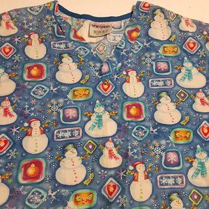 Jasco Uniform Women's Snowman Scrub Top in Size M